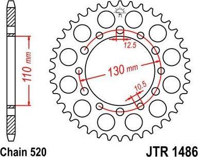 BIKE ALERT Звезда цепного привода (JTR 1486 40)