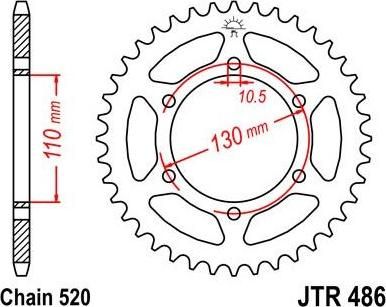 BIKE ALERT Звезда цепного привода (JTR 486 43)