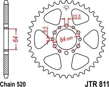BIKE ALERT Звезда цепного привода (JTR 811 45)