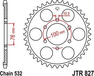 BIKE ALERT Звезда цепного привода (JTR 827 44)