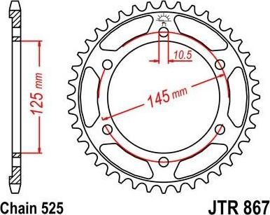 BIKE ALERT Звезда цепного привода (JTR 867 43)
