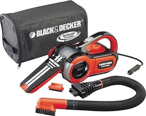BLACK DECKER PAV1205 Пылесос автомобильный 3 насадки 0,35л 859л/мин 120Вт кабель 5м 12В сумка