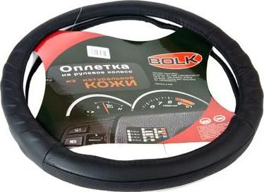 BOLK BK01304BK-M Оплетка на рулевое колесо M 38см натуральная кожа черная