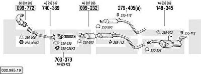 Bosal 032.985.19 система выпуска ог на FIAT STILO (192)