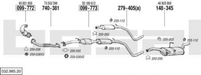 Bosal 032.985.20 система выпуска ог на FIAT STILO (192)