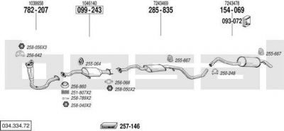Bosal 034.334.72 система выпуска ог на FORD ESCORT V универсал (GAL, AVL)
