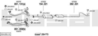 Bosal 034.650.10 система выпуска ог на FORD TRANSIT c бортовой платформой/ходовая часть (E_ _)