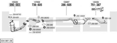 Bosal 034.981.08 система выпуска ог на FORD FOCUS II седан (DA_)