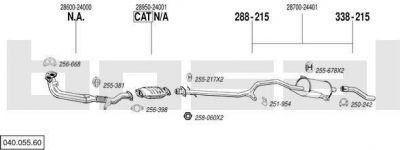 Bosal 040.055.60 система выпуска ог на HYUNDAI PONY / EXCEL седан (X-2)