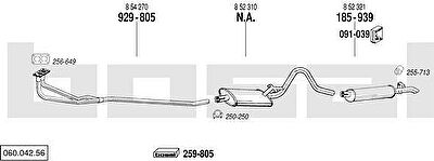 Bosal 060.042.56 система выпуска ог на OPEL ASCONA B (81_, 86_, 87_, 88_)