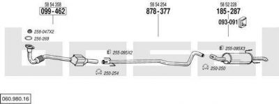 Bosal 060.980.16 система выпуска ог на OPEL ASTRA G универсал (F35_)