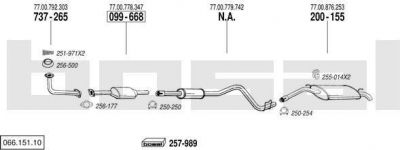 Bosal 066.151.10 система выпуска ог на RENAULT SUPER 5 (B/C40_)