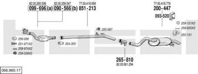 Bosal 066.960.17 система выпуска ог на RENAULT CLIO II (BB0/1/2_, CB0/1/2_)