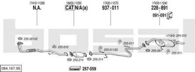Bosal 084.167.95 система выпуска ог на TOYOTA COROLLA Liftback (_E9_)
