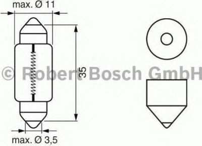 Bosch 1 987 302 211 лампа накаливания, фонарь освещения номерного знак на VW MULTIVAN V (7HM, 7HN, 7HF, 7EF, 7EM, 7EN)