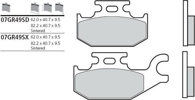 BREMBO Тормозные колодки (07GR49SD)