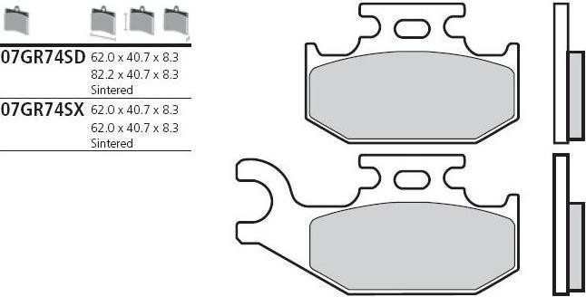 BREMBO Тормозные колодки (07GR74SD)