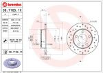 BREMBO Диск тормозной задн, AUDI: A3 96-03, TT 98-06, SEAT: CORDOBA 02-, IBIZA IV 02-, IBIZA V 08-, LEON 99-06, TOLEDO II 99-06, SKODA: FABIA 06-, FABIA 99-08, OCTAVIA (08.7165.1X)