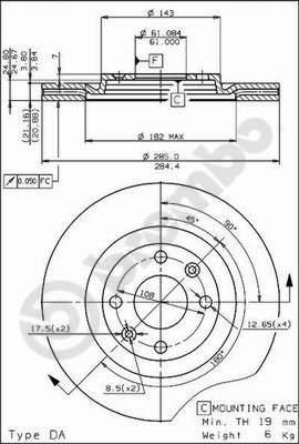 Brembo 09.4626.20 тормозной диск на RENAULT 21 универсал (K48_)