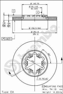 Brembo 09.5232.10 тормозной диск на NISSAN CABSTAR