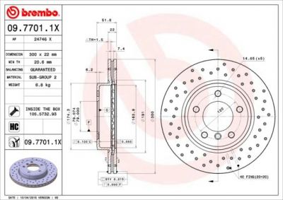 Brembo 09.7701.1X тормозной диск на Z4 (E85)