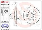 BREMBO Диск тормозной передний вентилируемый NISSAN Qashqai (40206-JD00A, 09.A716.14)