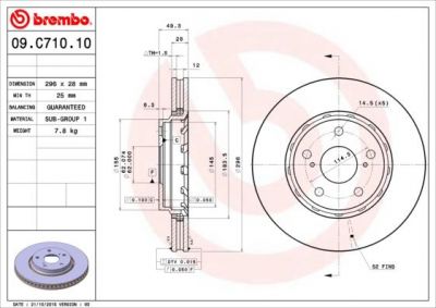 Brembo 09.C710.11 тормозной диск на TOYOTA ALPHARD / VELLFIRE (GGH2_, ANH2_, ATH2_)