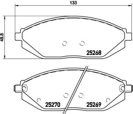 BREMBO КОМПЛЕКТ ТОРМОЗНЫХ КОЛОДОК, ДИСКОВЫЙ ТОРМОЗ (P 10 054)