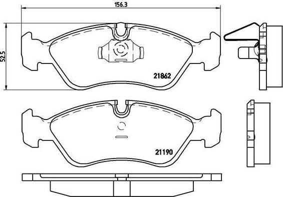Brembo P 59 017 комплект тормозных колодок, дисковый тормоз на OPEL OMEGA A (16_, 17_, 19_)