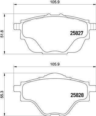 Brembo P 61 124 комплект тормозных колодок, дисковый тормоз на PEUGEOT 308 SW II