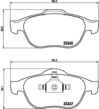 Brembo P 68 030 комплект тормозных колодок, дисковый тормоз на RENAULT LAGUNA II Grandtour (KG0/1_)