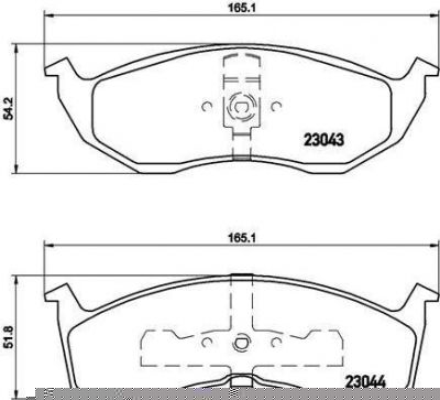 BREMBO Колодки тормозные CHRYSLER CARAVAN 2.4 Kw 110 01/95 - 11/00 (4762682, P11008)