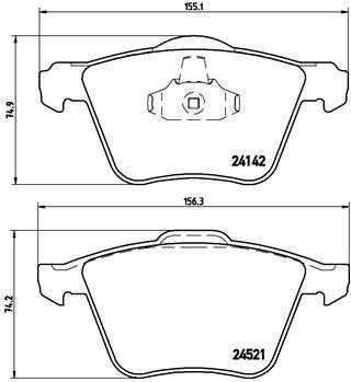 BREMBO Колодки передние FORD S-Max 07->/VOLVO S80 II/JAGUAR S-Type 02-> (1405511, P24077)