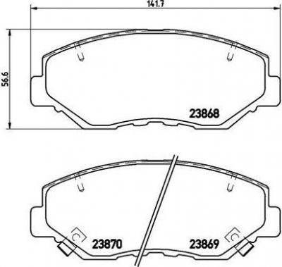 BREMBO Колодки передние HONDA CRV II 2.0L ->06 (45022S9AA01, P28035)