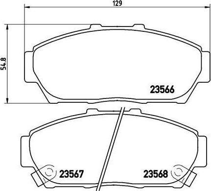 BREMBO Колодки тормозные Fr Honda Integra 1.8 97-01 (45022ST7000, P28048)