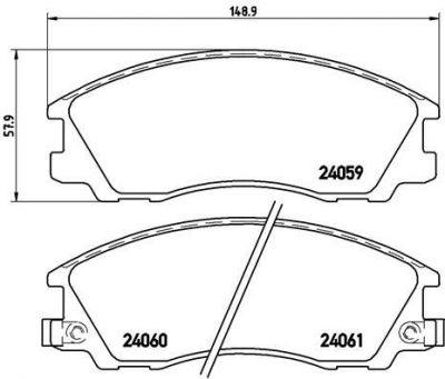 BREMBO Комплект тормозных колодок HYUNDAI TERRACAN (HP) 2.5 D Kw 59 06/01 - 10/03 F (58101H1A00, P30017)