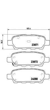 BREMBO Колодки задние NISSAN/RENAULT/INFINITI (440608H385, P56046)