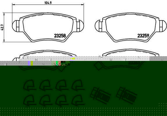 BREMBO Колодки тормозные CHEVROLET ZAFIRA (F75) 2.0 Kw 85 04/01 - 07/04 (1605025, P59031)