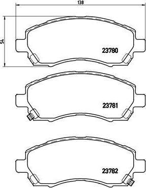 BREMBO Колодки тормозные SUBARU IMPREZA Coupe (GFC) 1.6 Kw 66 12/96 - 12/00 (26296AC010, P78009)