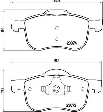 BREMBO Колодки передние VOLVO XC90 02-> для диска 16 BREMBO Колодки передние VOLVO XC90 02-> для диска 16