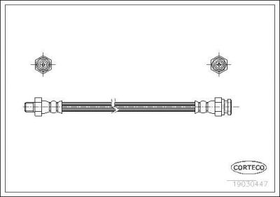 Corteco 19030447 тормозной шланг на MITSUBISHI LANCER IV (C6_A, C7_A)