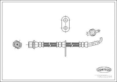 Corteco 19032294 тормозной шланг на TOYOTA COROLLA Liftback (_E10_)