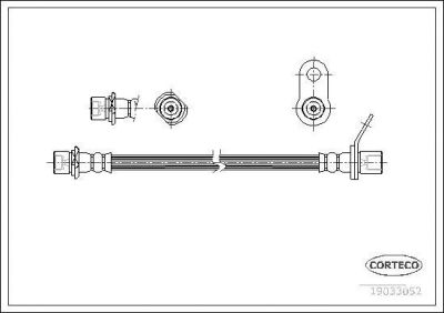 Corteco 19033052 тормозной шланг на TOYOTA AVENSIS (_T22_)