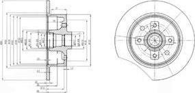 Delphi BG2571 тормозной диск на OPEL KADETT E кабрио (43B_)