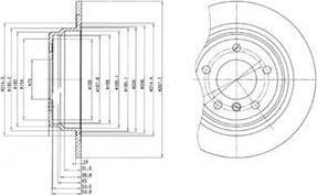 Delphi BG3044 Диск тормозной 5 E39 520-525 95-03 задний D=298мм.