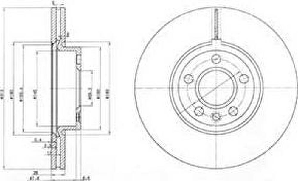 Delphi BG3719 тормозной диск на SEAT ALHAMBRA (7V8, 7V9)