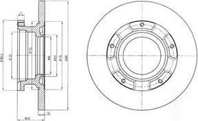 Delphi BG4008 Диск тормозной FORD TRANSIT 2.2-2.4 TDCI 06- задний без кольца АБС