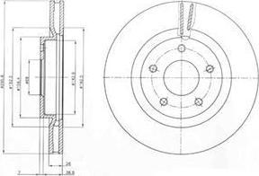Delphi BG4109 тормозной диск на NISSAN QASHQAI / QASHQAI +2 (J10, JJ10)