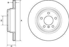 Delphi BG4665C тормозной диск на 3 (F30, F35, F80)