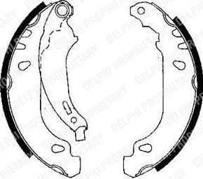 DELPHI Колодки барабанные RENAULT Logan/Clio II/Symbol /D=180x42mm (LS1844)